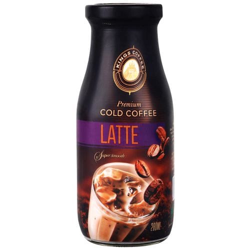 Kings Coffee Premium Cold Coffee, Latte, 280 Ml Bottle