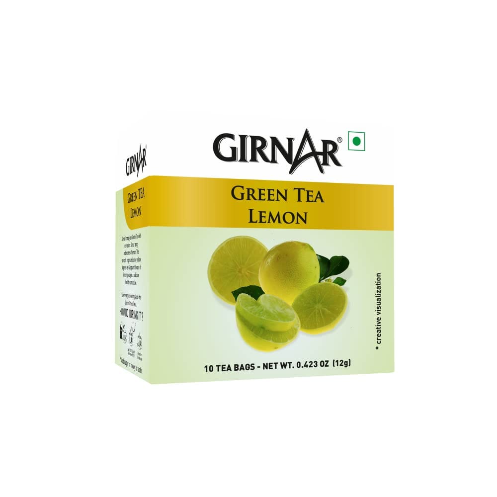 Girnar Green Tea With Lemon (10 Tea Bags), 12 Grams, Pack Of 10