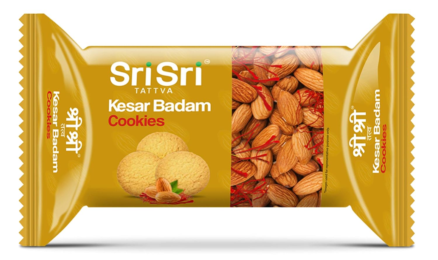Sri Sri Tattva Kesar Badam Cookies, 62.5g