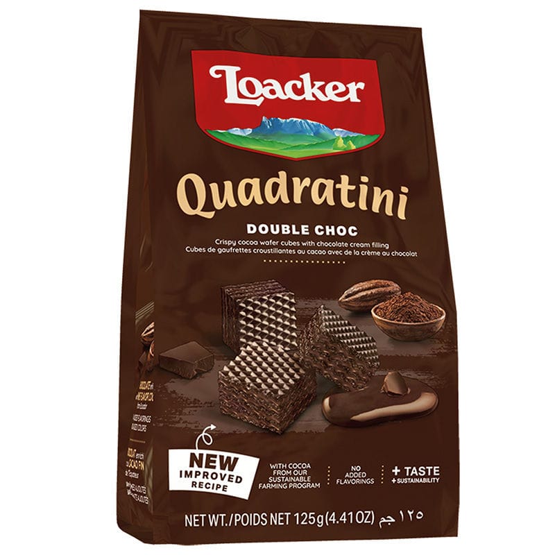 Loacker Quadratini Double Choc, 125 gm
