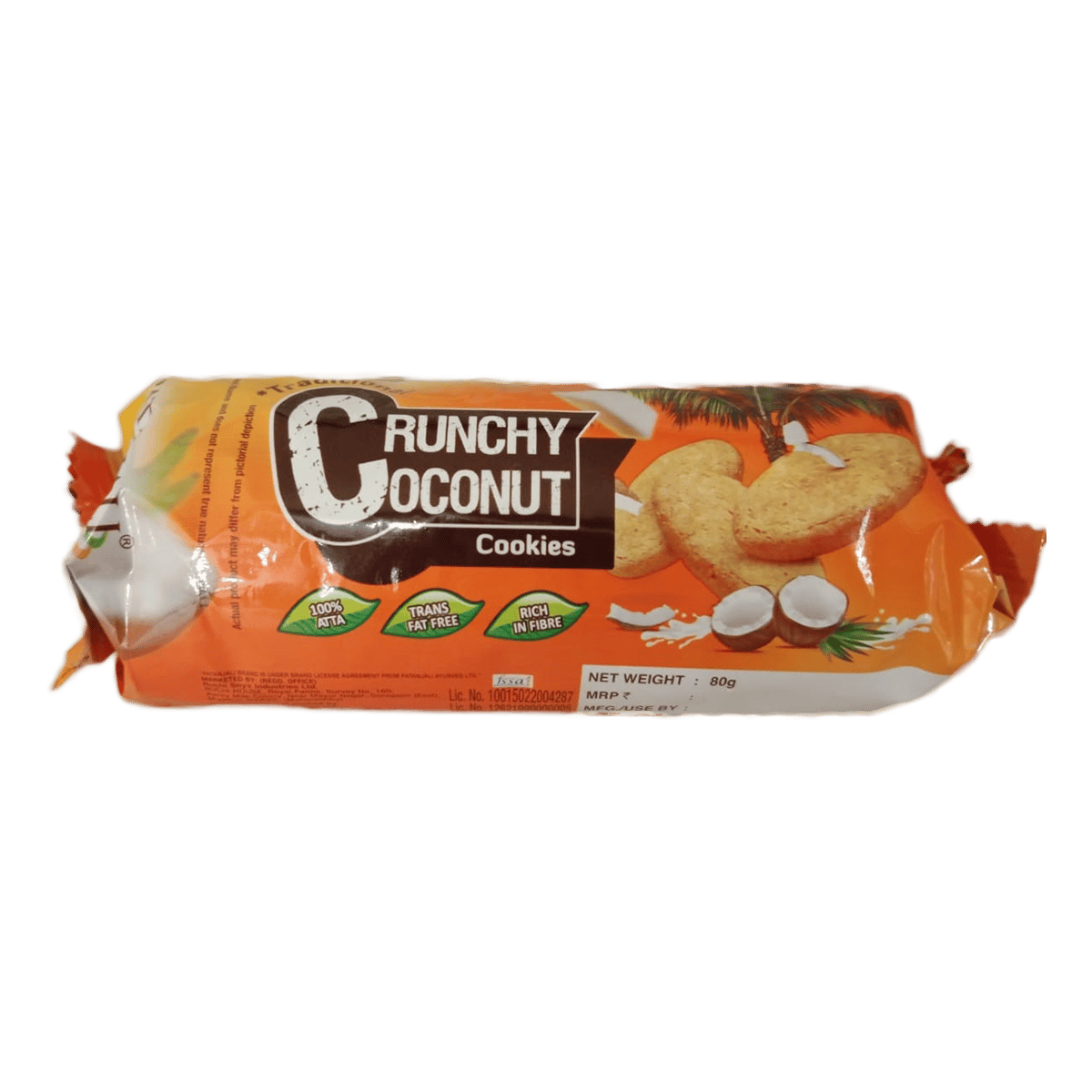Patanjali Crunchy Coconut Cookies, 80 gm
