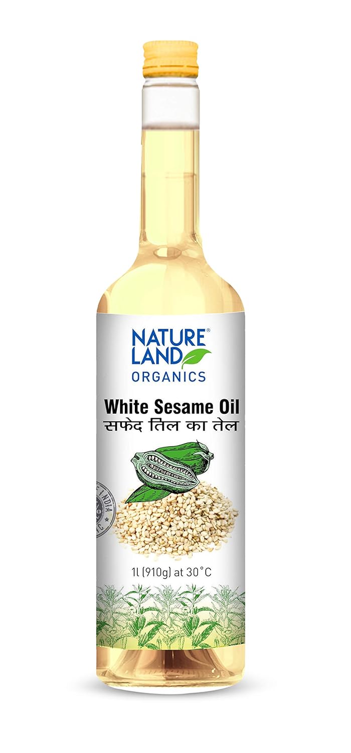 Natureland Organics White Sesame/Til Oil 1ltr - Cold Pressed