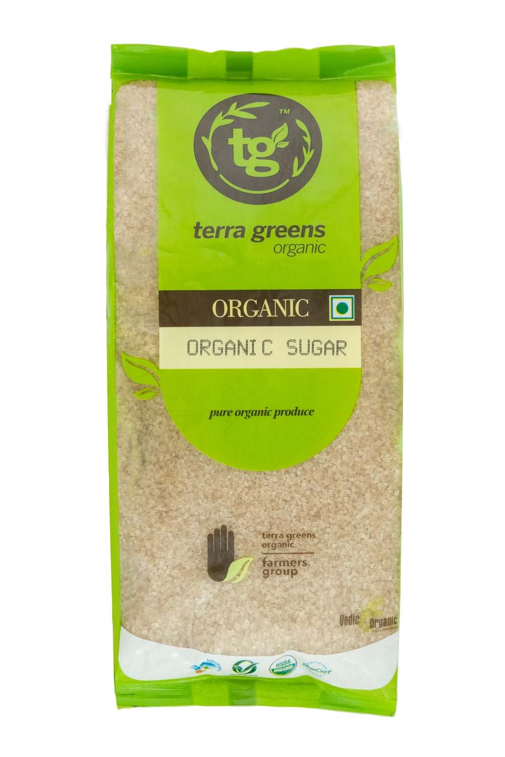 Terra Greens Organic : Organic Sugar | Best Suger Free Sugar Sachet For Baking & Cooking | Fresh Light Brown Sugar From Raw Cane | Organic Sugar 1 Kg Packet | (1kg Pack)