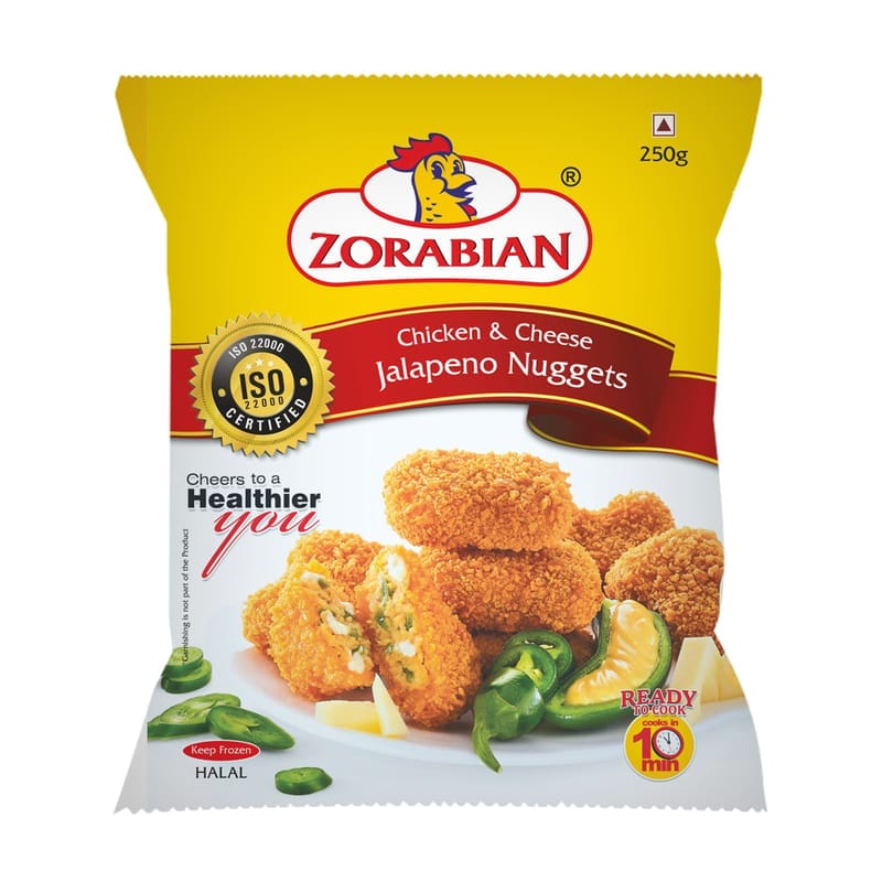 Zorabian Chicken N Cheese Jalapeno Nuggets, 250 gm