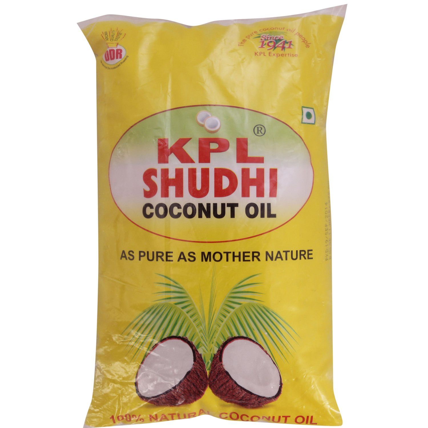 Kpl Shudhi Coconut Oil, 1L Pouch
