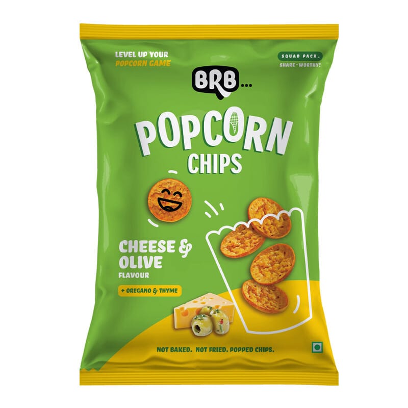 Brb Popcorn Chips Cheese & Olive Flavour, 48 gm