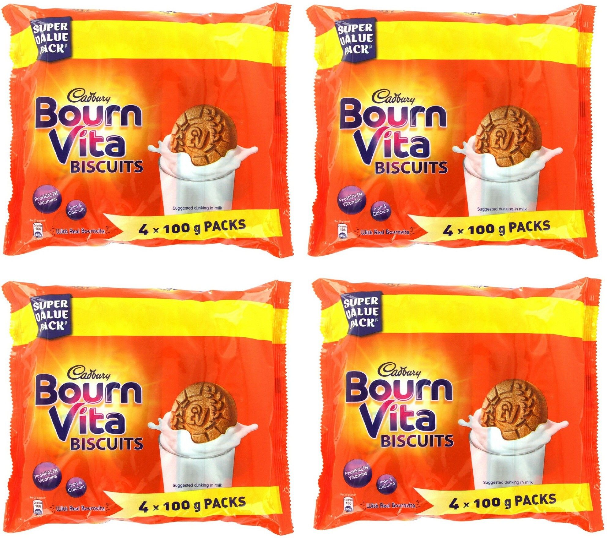 Cadbury Bournvita Biscuit, 400 Gm (Pack Of 4) Cookies (4 X 400 G)