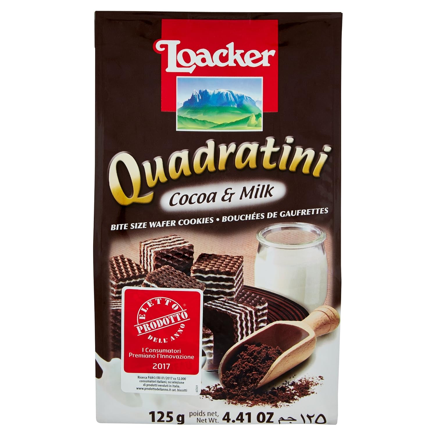 Loacker Quadratini Cocoa & Milk 125G - Italy