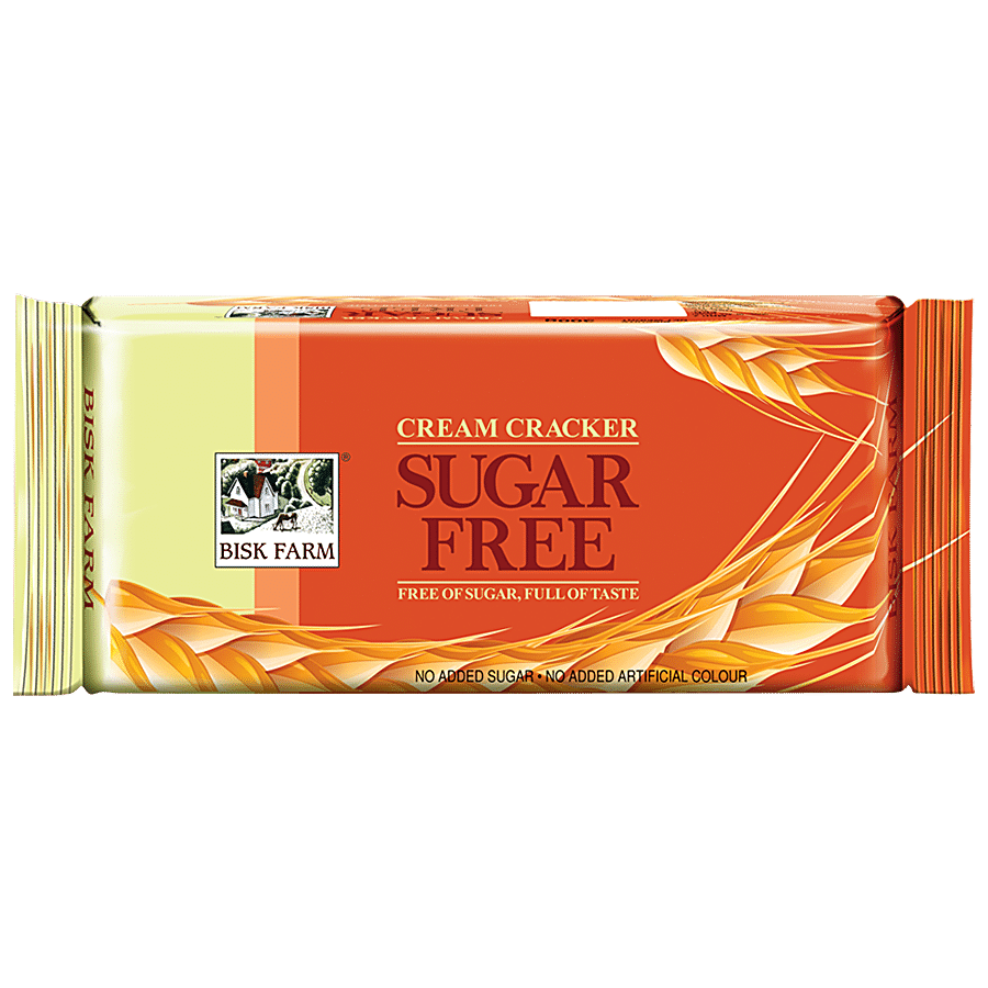 Bisk Farm Sugar Free Biscuits - Cream Cracker, Crunchy, Teatime Snack, 300 G Pouch
