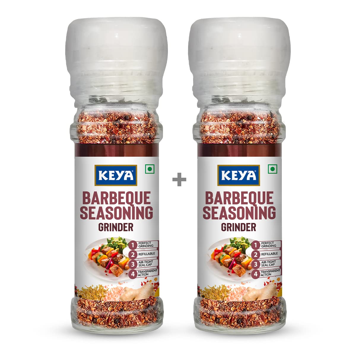 Keya Barbeque Seasoning Grinder 70gm, Pack 2