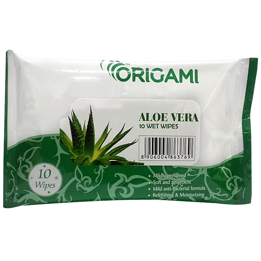 Origami So Soft Wet Wipes, Aloe Vera Flavour, 10 Pulls