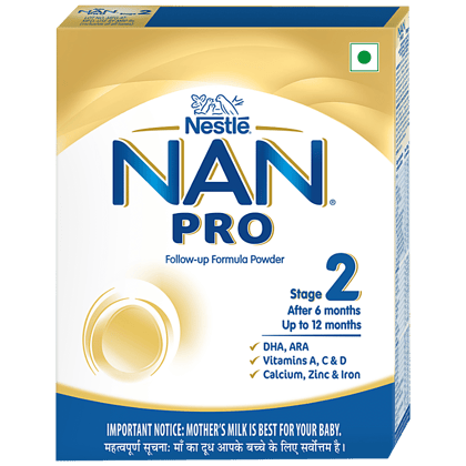 Nestle Nan Pro 2 Follow, Up Formula Powder, After 6 Months, Up To 12 Months, Stage 2, 400 G Bag, In, Box