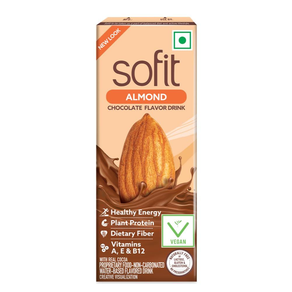 Hershey'S Sofit Almond Drink Chocolate, 200Ml, Pack Of 1, Vegan Drink |Enriched With Plant Protein, Dietary Fibers, Vitamins And Calcium, Lactose Free, Gluten Free, Preservatives Free