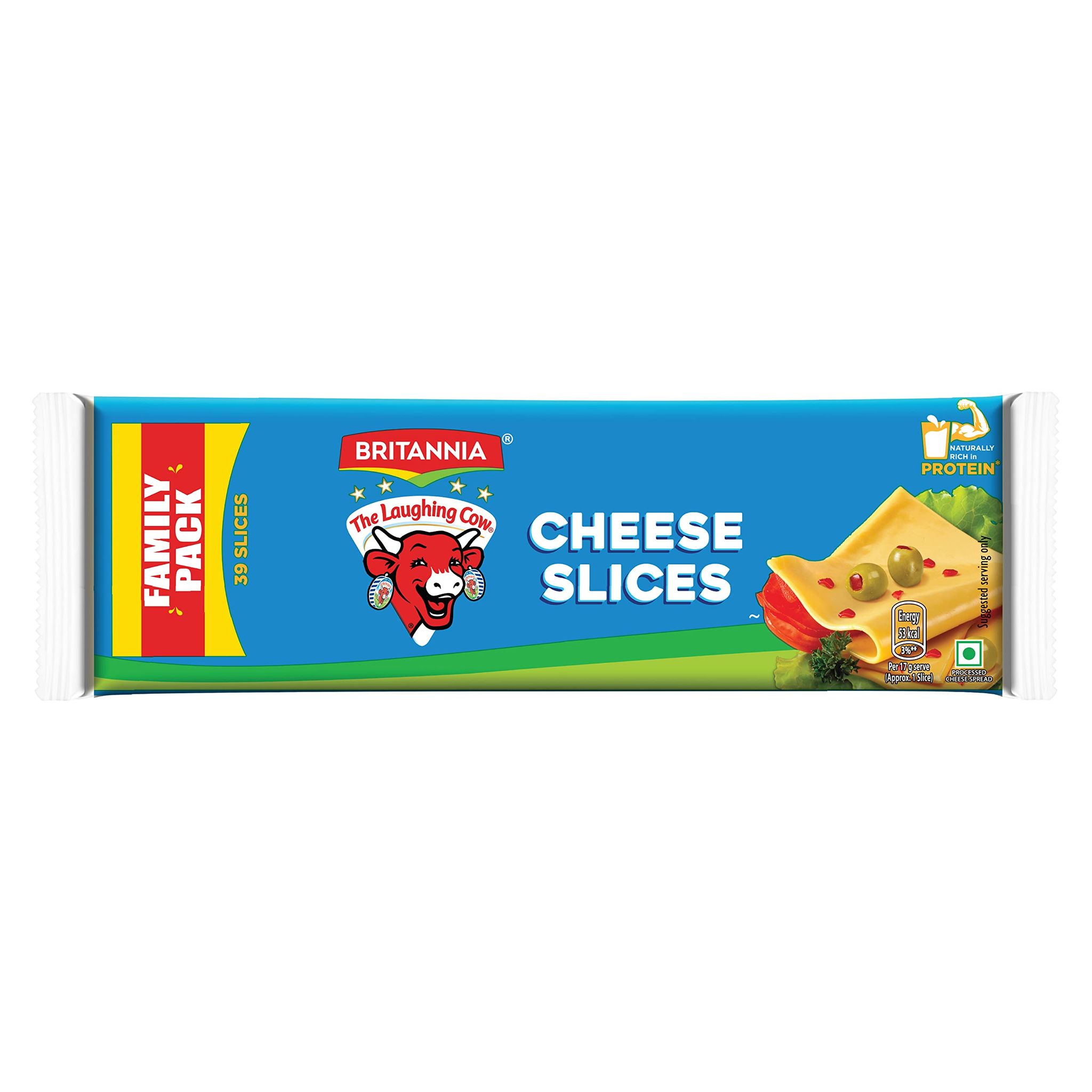 Britannia The Laughing Cow Cheese Slices, 663G (Pack Of 39), Pale White