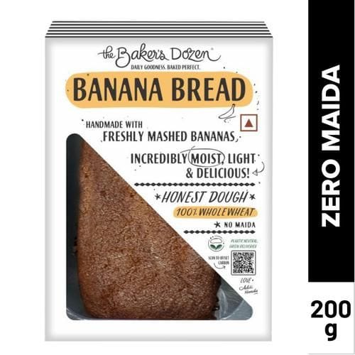 The Baker's Dozen Banana Bread, 100% Wholewheat, 200 G