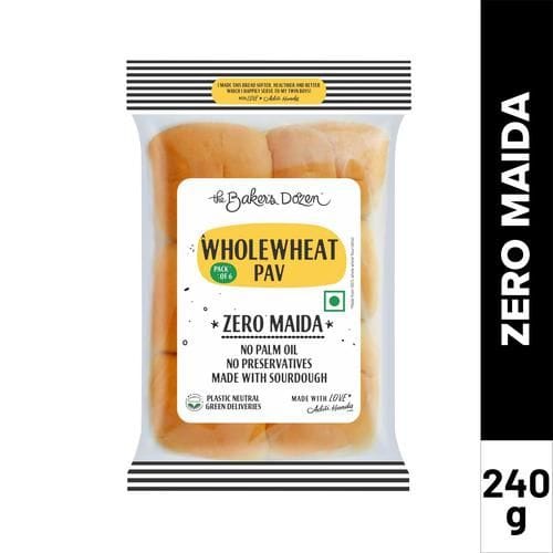 The Baker's Dozen Whole Wheat Pav, 240 G (6 Pcs)