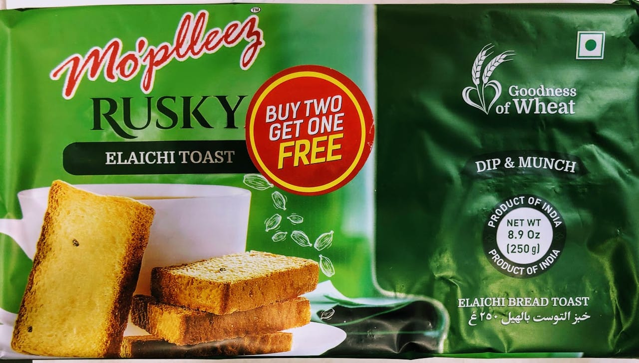 Mopleez Elaichi Bread Toast Rusk, 250G