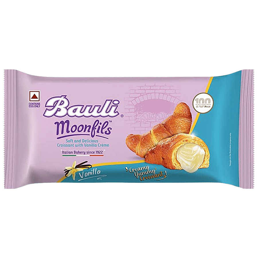 Bauli Moonfils, Vanilla, Centre Filled Puff Rolls, Italian Recipe, Soft & Delicious, 45 G