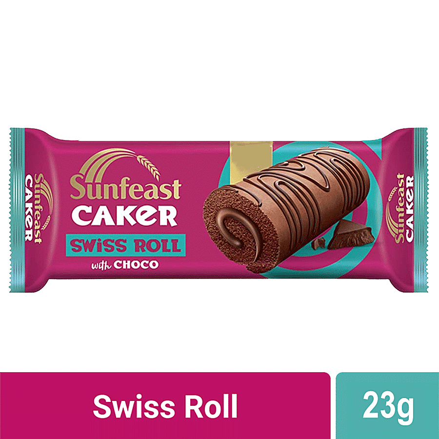 Sunfeast Caker, Swiss Roll With Choco, 23 G