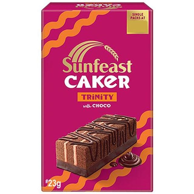 Sunfeast Caker Trinity Cake, Triple Chocolate, 23 G