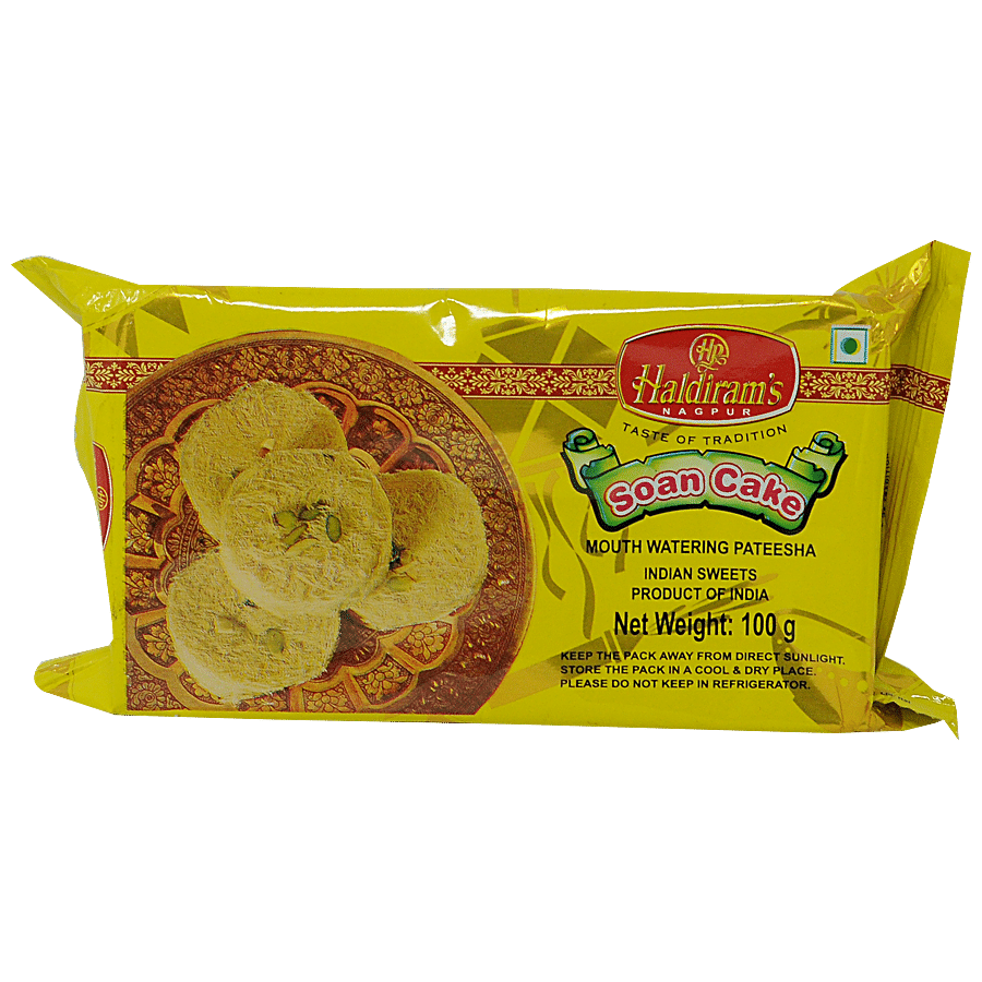 Haldiram's Soan Cake, Elaichi Flavour, 100 G Carton