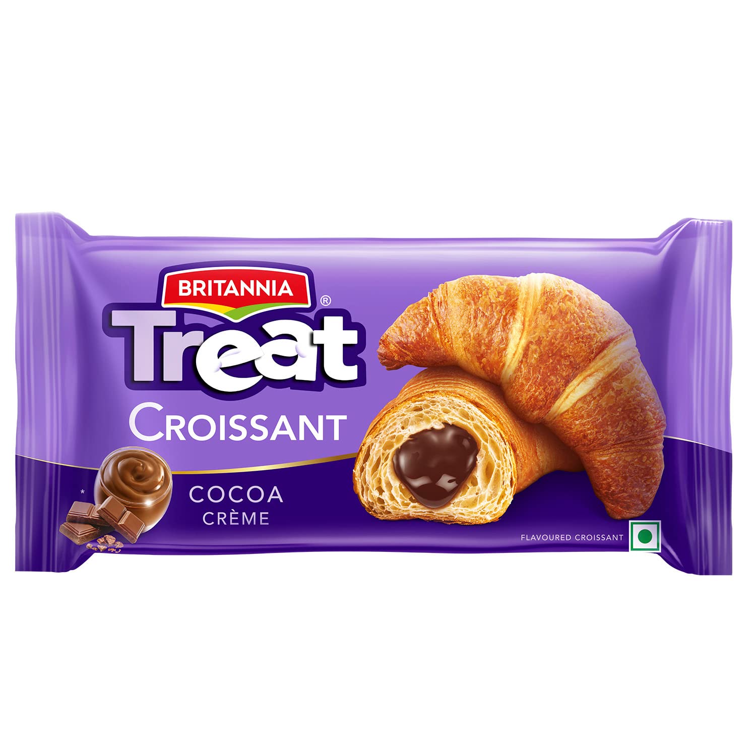 Britannia Treat Croissant, With Cocoa Crme Filling (45G), 100% Veg