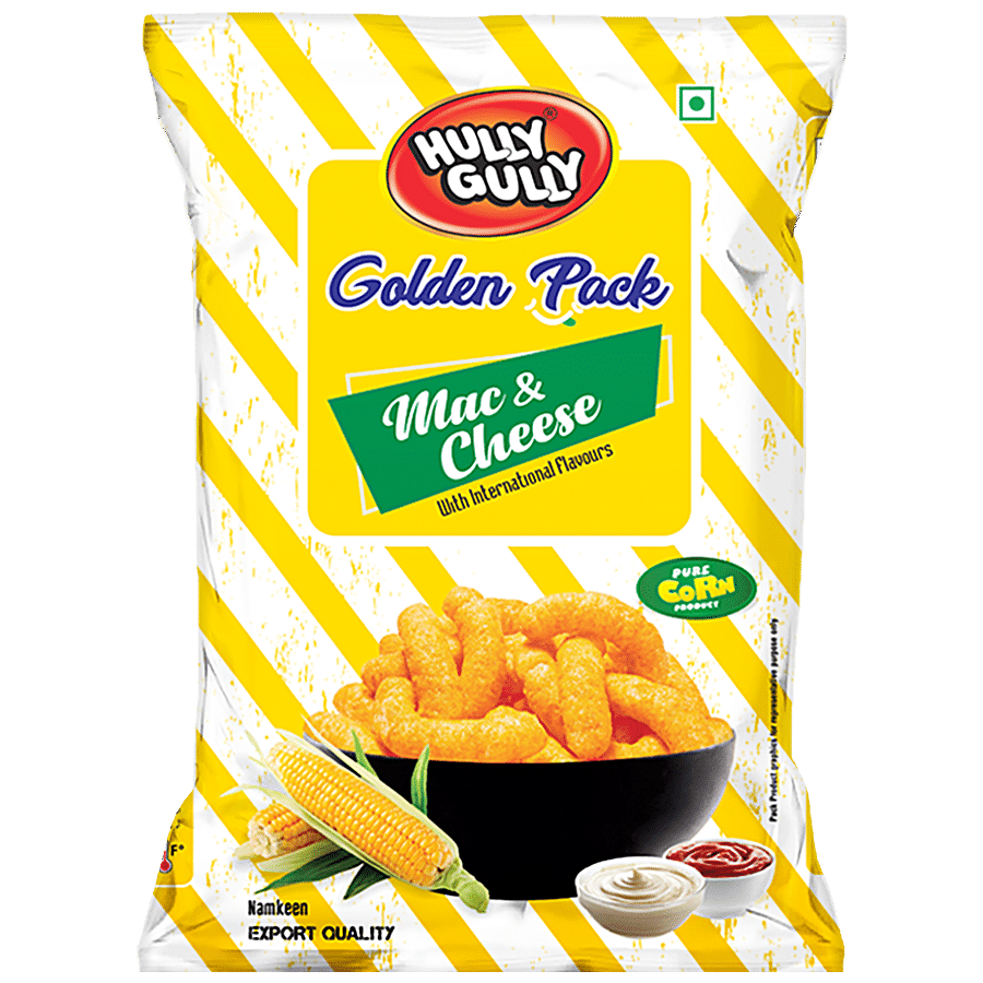 Hully Gully Corn-Puffs - Mac & Cheese, Golden Pack, 120 G