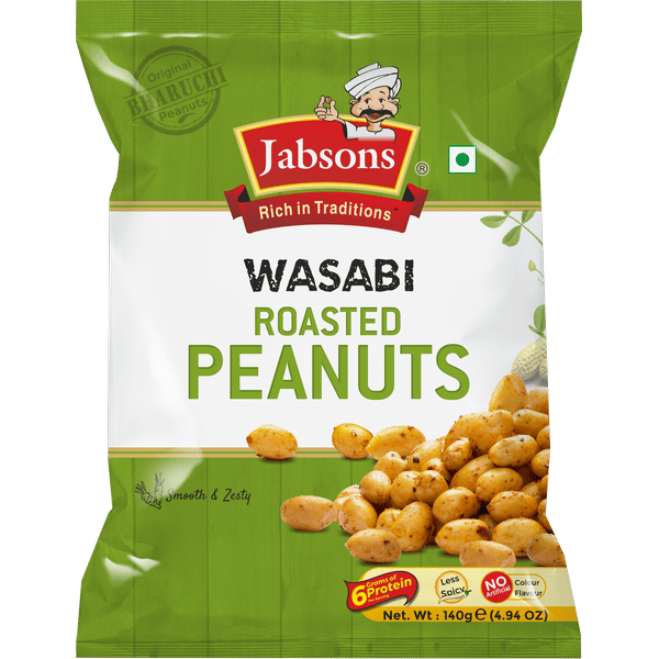 Jabsons Wasabi Roasted Peanuts, 140 gm
