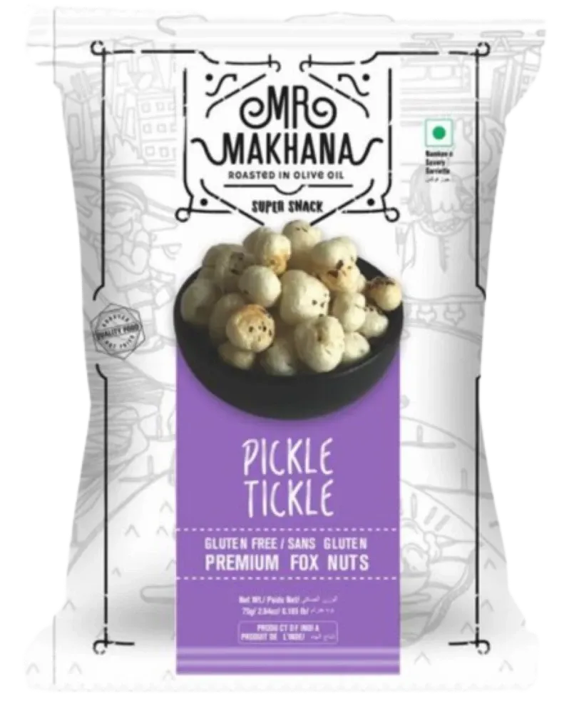 Mr Makhana Gluten Free Pickle Tickle Popped Lotus Seeds 25G