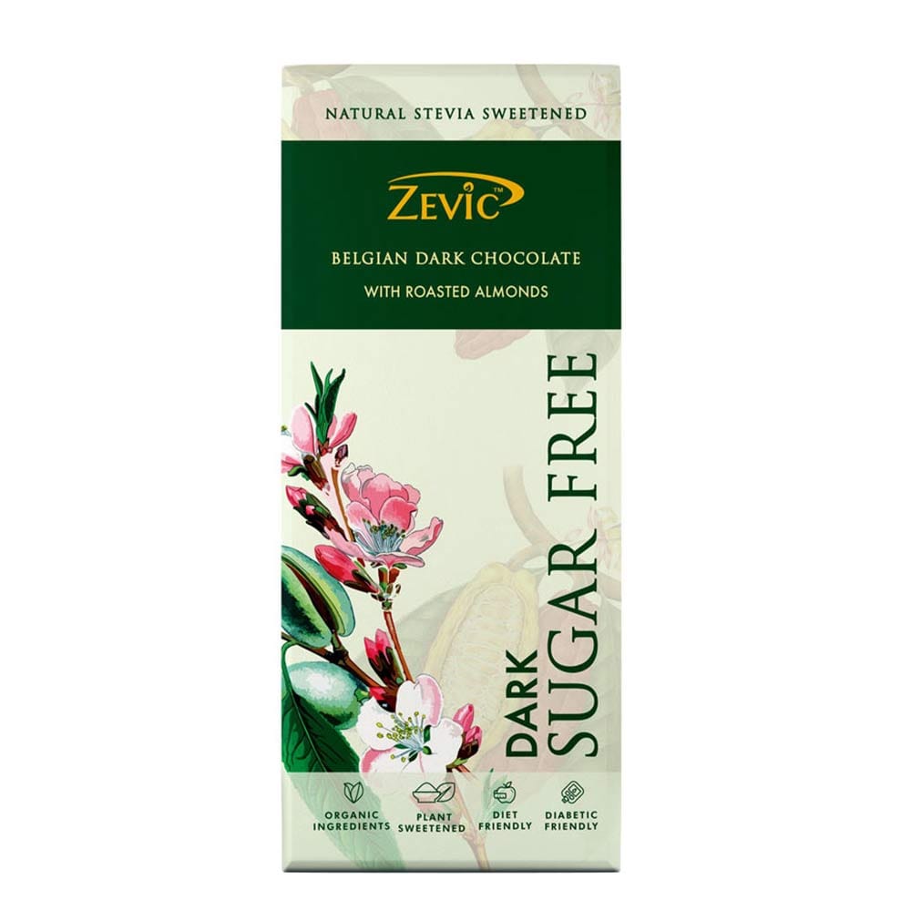 Zevic Roasted Almonds Stevia Chocolate, 40 gm