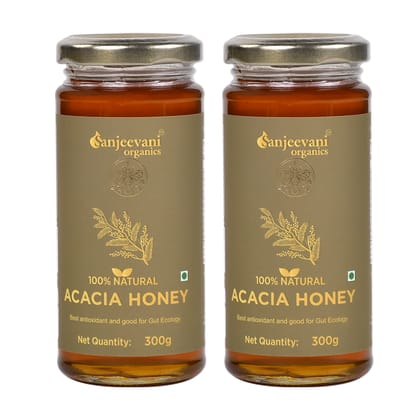 Sanjeevani Organics 100% Natural Acacia Honey 300g – Authentic and Natural Honey, Pack of 2 Sanjeevani Organics 100% Natural Acacia Honey 300g – Authentic and Natural Honey, Pack of 2