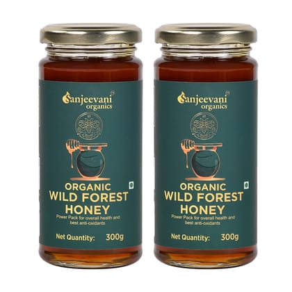 Sanjeevani Organics Organic Wild Forest Honey Pack of 2, 600g – Unprocessed, Unpasteurized, Natural Honey in Glass Jars Sanjeevani Organics Organic Wild Forest Honey Pack of 2, 600g – Unprocessed, Unpasteurized, Natural Honey in Glass Jars