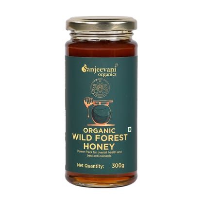 Sanjeevani Organics Organic Wild Forest Honey – Unprocessed, No Additives, Multi Floral, 300g Glass Jar | Premium Quality Honey Sanjeevani Organics Organic Wild Forest Honey – Unprocessed, No Additives, Multi Floral, 300g Glass Jar | Premium Quality Honey