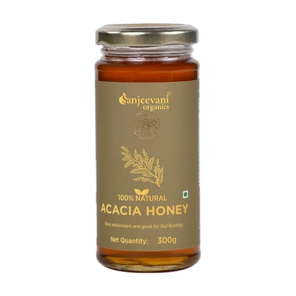 Sanjeevani Organics 100% Natural Acacia Honey 300g | Unpasteurized, Rich Flavor Multi-Floral Honey | No Preservatives, Glass Bottle Sanjeevani Organics 100% Natural Acacia Honey 300g | Unpasteurized, Rich Flavor Multi-Floral Honey | No Preservatives, Glass Bottle