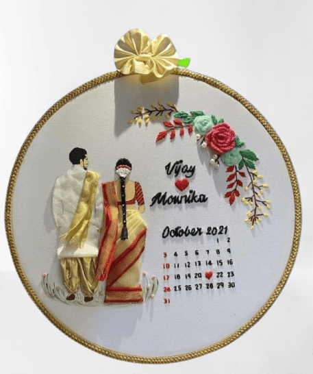 Embroidered Wedding Anniversary Calendar