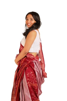 GHL Guendicha haat Sambalpuri Handloom Certified Pure Cotton Bandha Design Saree With Blouse Piece(Red Maroon,6.3 mtr) GHL Guendicha haat Sambalpuri Handloom Certified Pure Cotton Bandha Design Saree With Blouse Piece(Red Maroon,6.3 mtr)