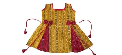 GHL GUENDICHAHAAT Sambalpuri Certified Handloom Cotton Girl's Frock GHL GUENDICHAHAAT Sambalpuri Certified Handloom Cotton Girl's Frock