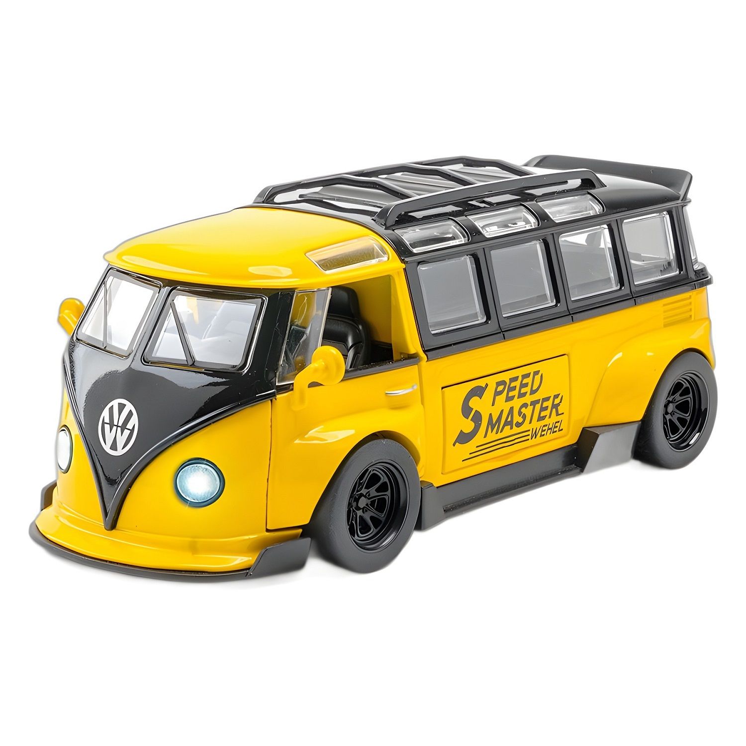 KTRS ENTERPRISE 1:32 Voksagen T1 Alloy Metal Pull Back Die-cast Car Model Pull Back car Super Openable Doors Sound and Light Doors & Light Music Boys Toys for Kids