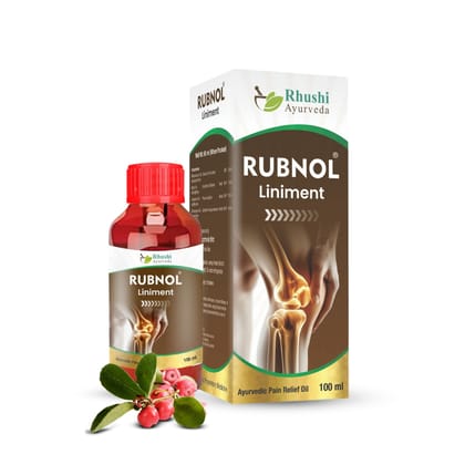 Rhushi Ayurved Rubnol Ayurvedic Pain Relief Oil for Muscle Pain, Backache, Arthritis, Sprains and Muscle Stiffness - 60ml