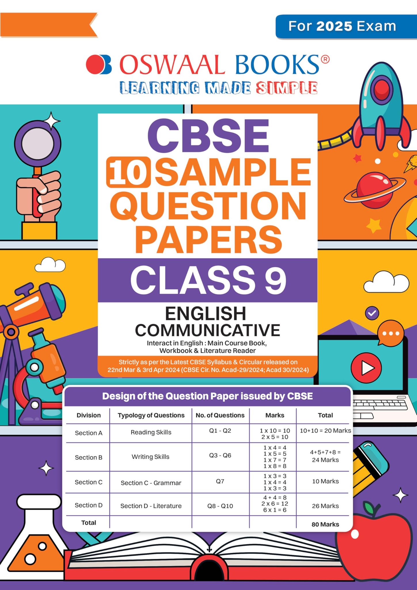 Oswaal CBSE Sample Question Papers Class 9 English Communicative Book (For 2025 Exam) Oswaal Editorial Board