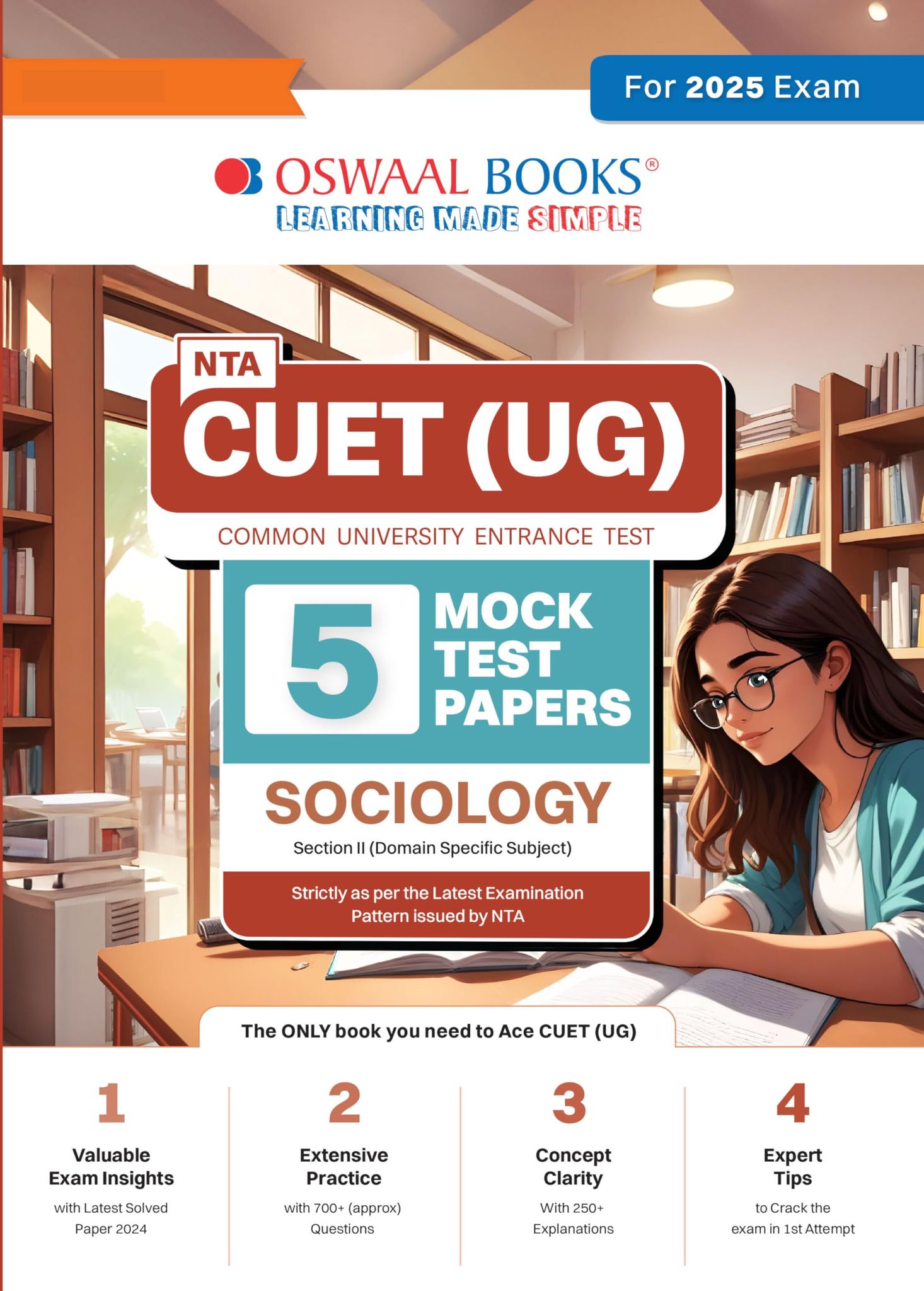 Oswaal NTA CUET (UG) 5 Mock Test Papers Sociology (For 2025 Exam) Oswaal Editorial Board