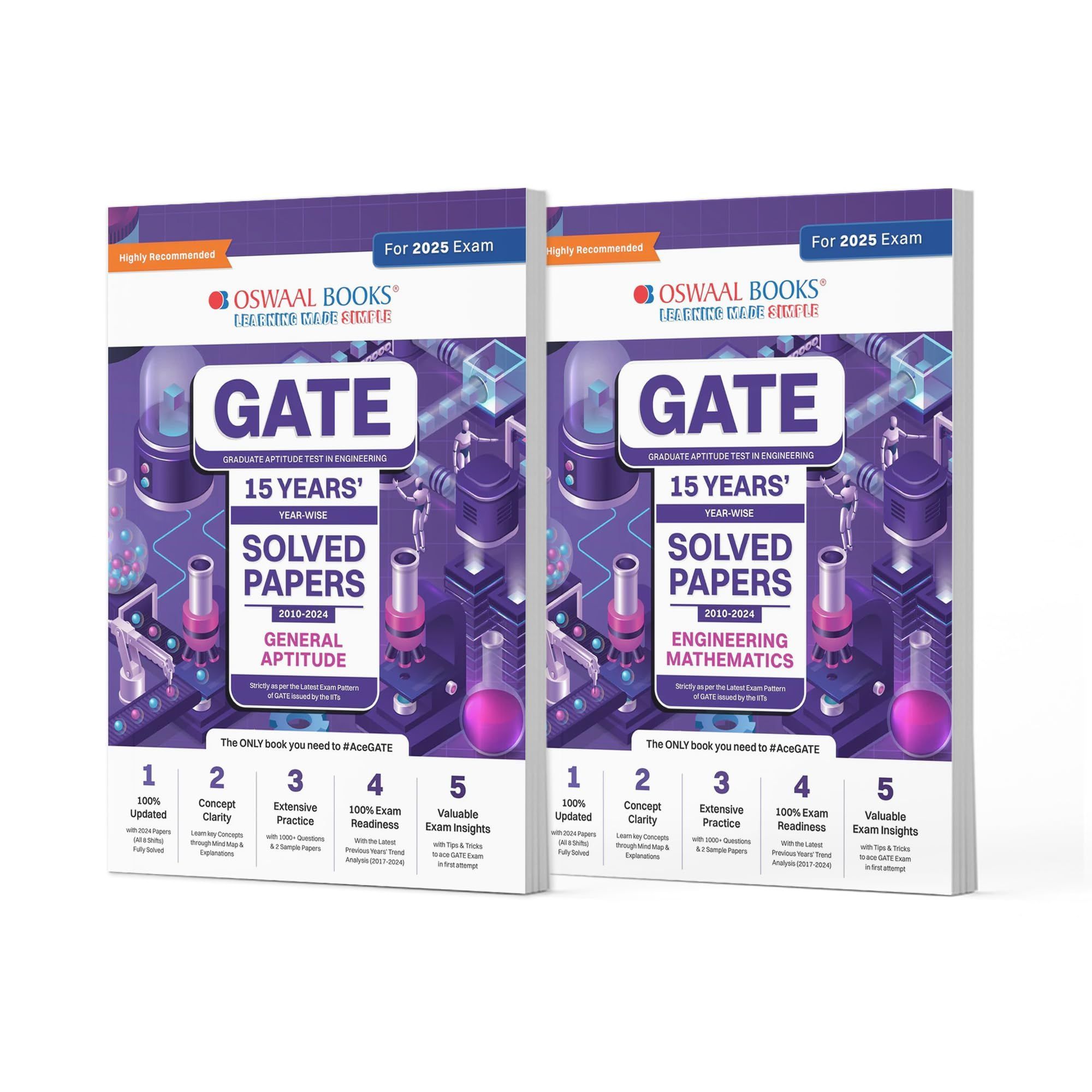 Oswaal GATE 15 Years' Solved Papers Year-wise 2010 to 2024 (Set of 2 Books) | General Aptitude & Engineering Mathematics | For 2025 Exam Oswaal Editorial Board