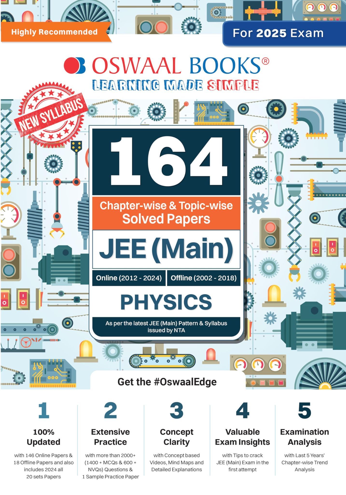 Oswaal 164 Chapter-wise & Topic-wise Solved Papers JEE (Main) | Online (2012-2024) & Offline (2002-2018) | Physics | For 2025 Exam Oswaal Editorial Board