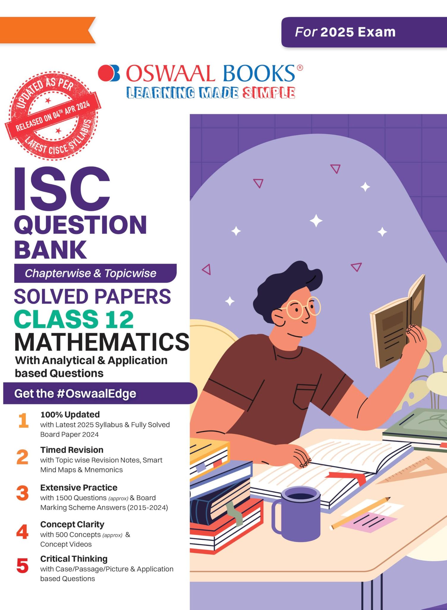 Oswaal ISC Question Bank Class 12 Mathematics | Chapterwise and Topicwise | Solved Papers | For Board Exams 2025 Oswaal Editorial Board