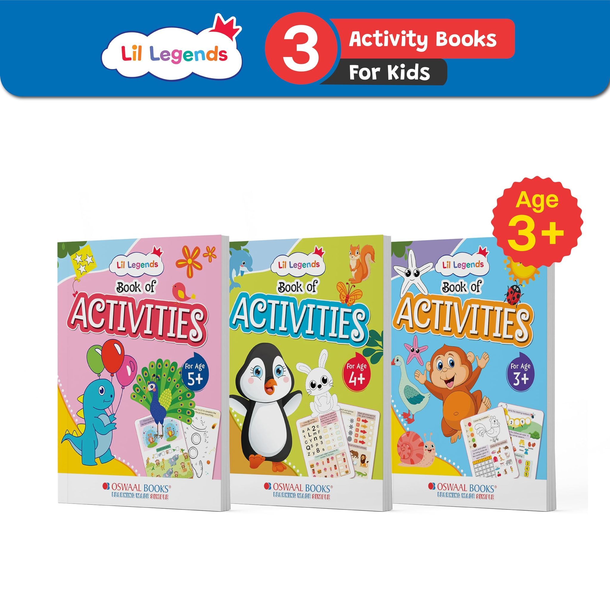 Oswaal Lil Legends Preschool Activity Books (Set of 3 Books) For 3+ Years Old Kids [Product Bundle] Oswaal Editorial Board