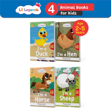 Oswaal Lil Legends Know me Series, Fascinating Farm Animal Books- I am a DUCK, I am a HEN, I am a HORSE and I am a SHEEP (Set of 4 Books) Exciting Illustrated Books for kids, Age 2+ [Product Bundle] Oswaal Editorial Board