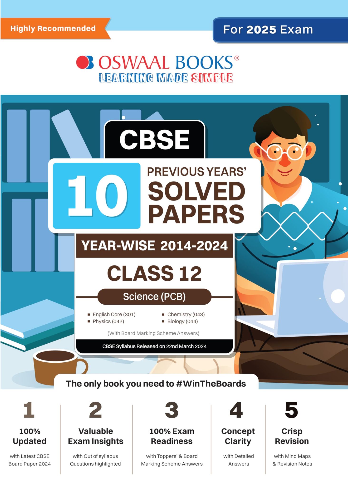 Oswaal CBSE 10 Years' Solved Papers Class 12 Science PCB - English Core | Physics | Chemistry & Biology Book For 2025 Exam Oswaal Editorial Board