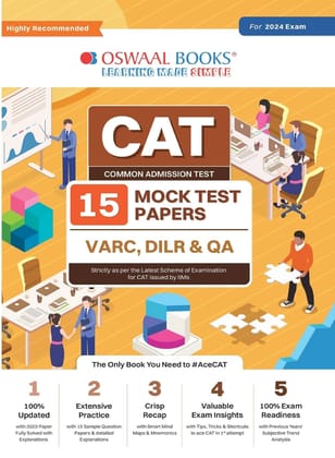 Oswaal CAT 15 Mock Test Papers for 2024 Exam Oswaal Editorial Board