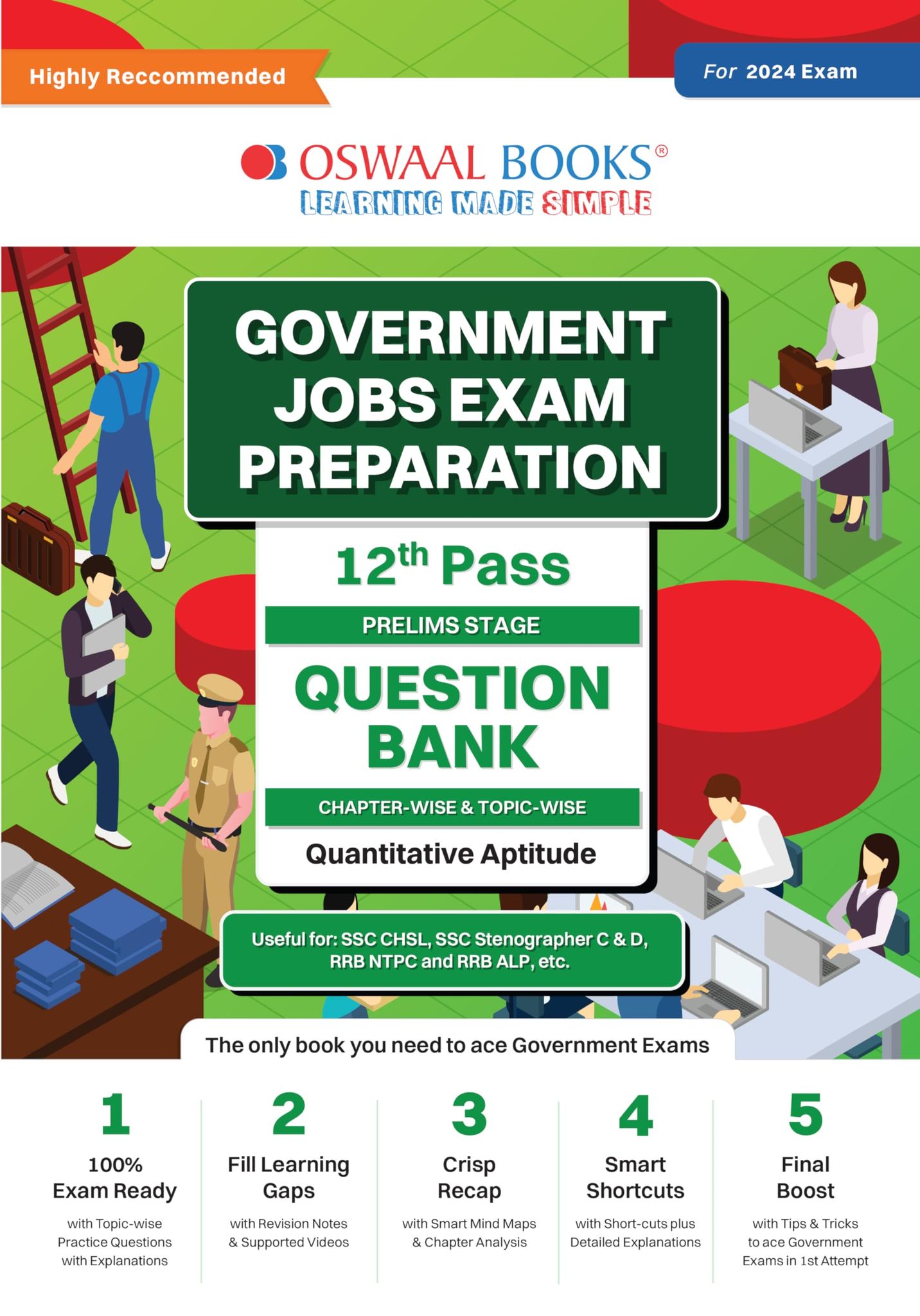 Oswaal Government Exams Question Bank 12th Pass | Quantitative Aptitude | for 2024 Exam Oswaal Editorial Board