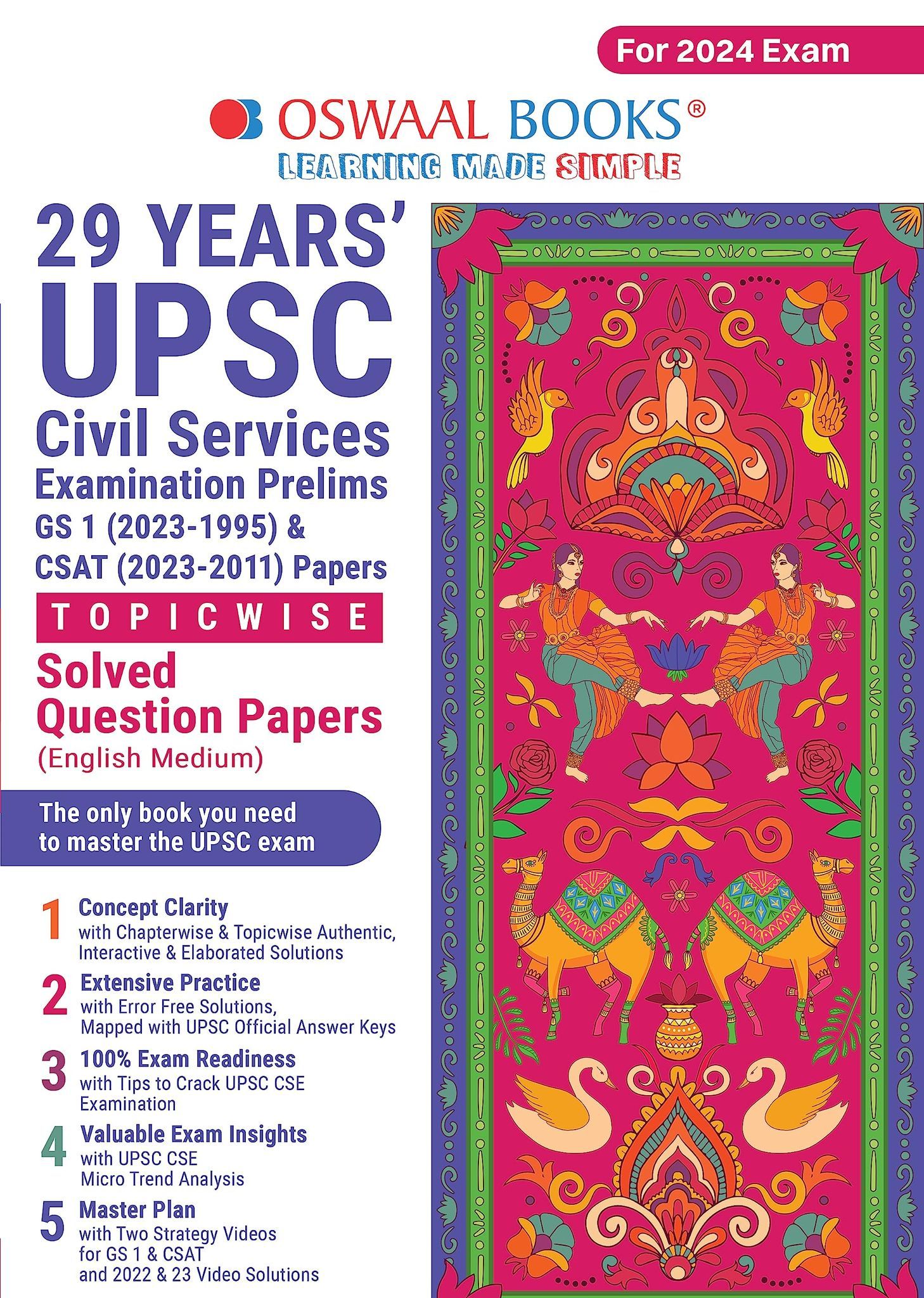 Oswaal 29 Years UPSC Civil Services Examination Prelims GS 1 (2023-1995) & CSAT 2023-2011 Papers Topicwise Solved Question Papers (For 2024 Exam) Oswaal Editorial Board